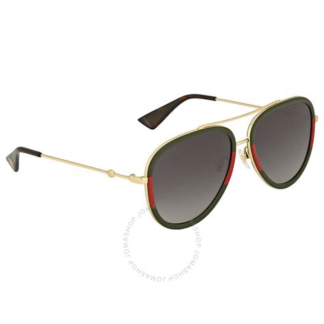 Gucci Grey Gradient Pilot Unisex Sunglasses 